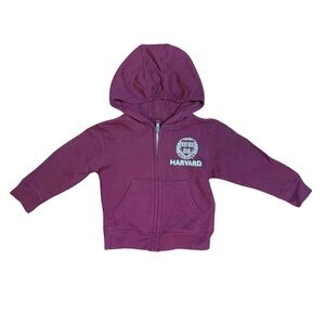 Harvard Full Zip Maroon elasticized Hooded Sweatshirt size 2T like new